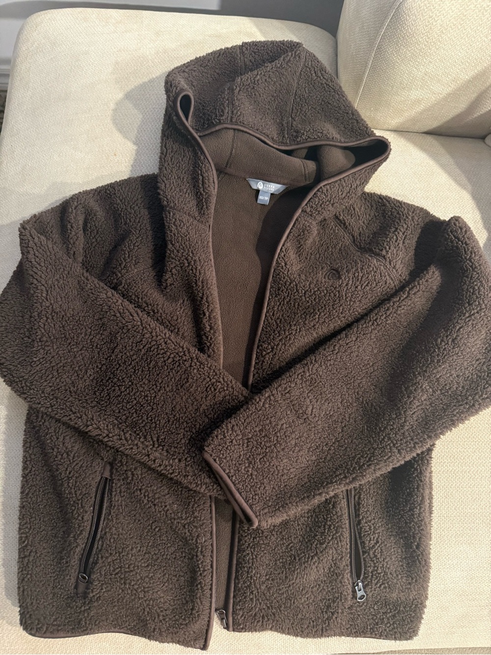 Men's Brown Fleece Hoodie Jacket